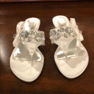 Satin Kitten Heel Sandals with BLING!  Formal!